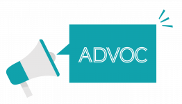 AdvoC's logo. A megaphone.